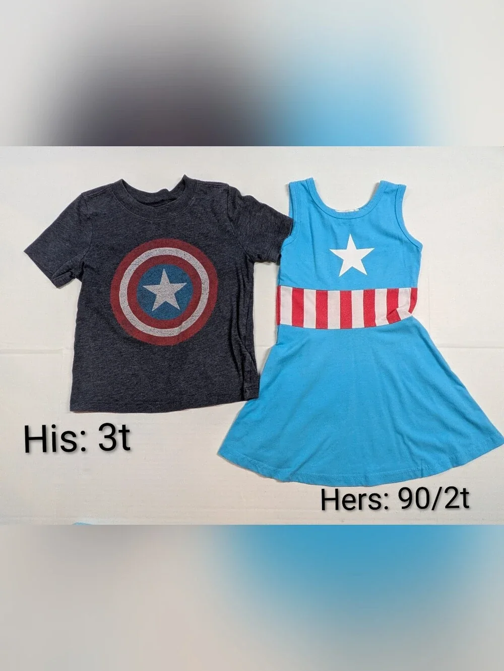 Boy Girl Twin Matching Captain America Dress And Top 2t & 3t